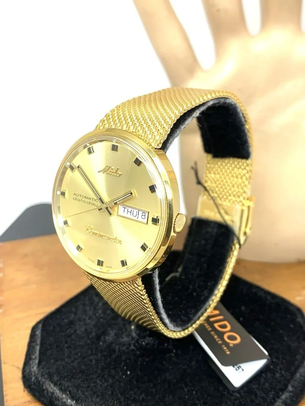 Mido Commander Men's Watch M842932213 Swiss Automatic Day Date Gold Steel 37mm